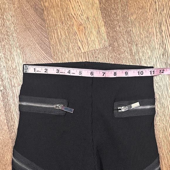 NWT Christopher Kane Moto Ribbed Zipper Black Leggings Womens US 2 - Picture 11 of 12